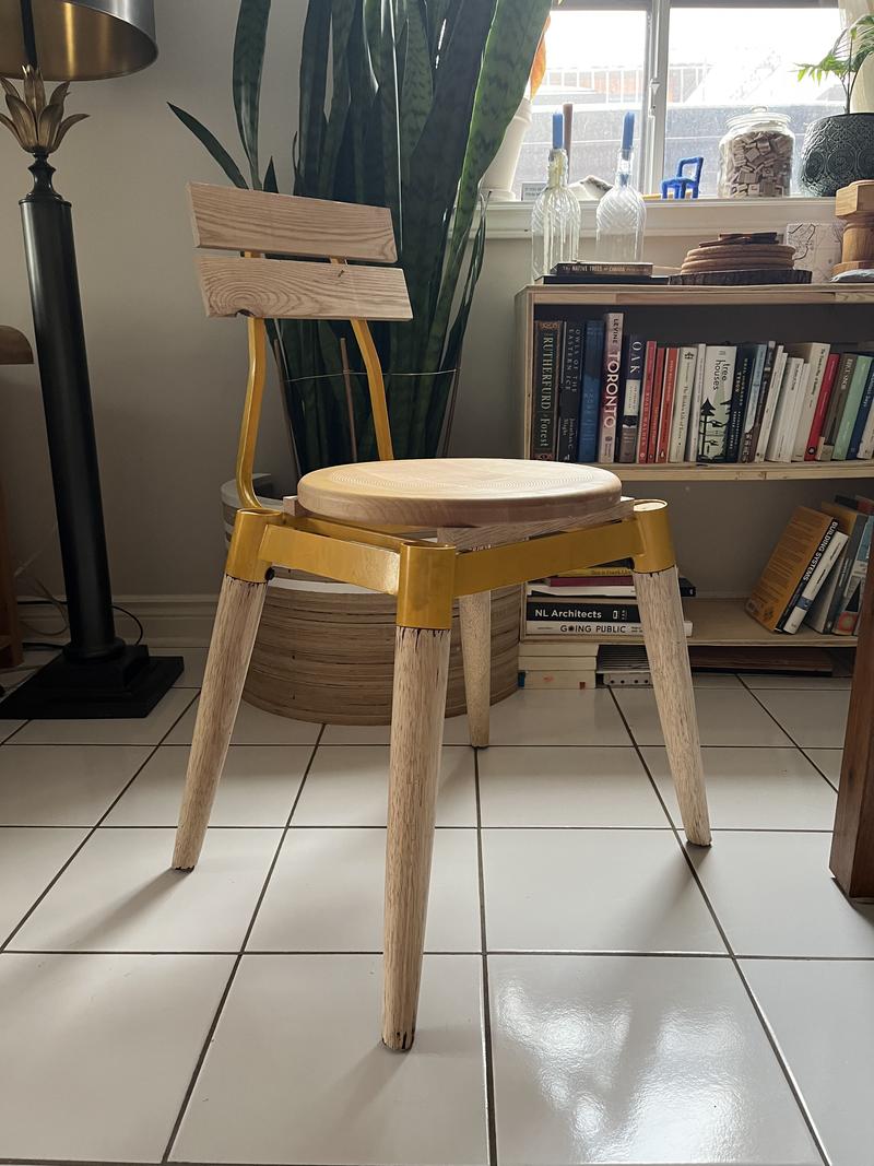 Small Wood Good yellow chair