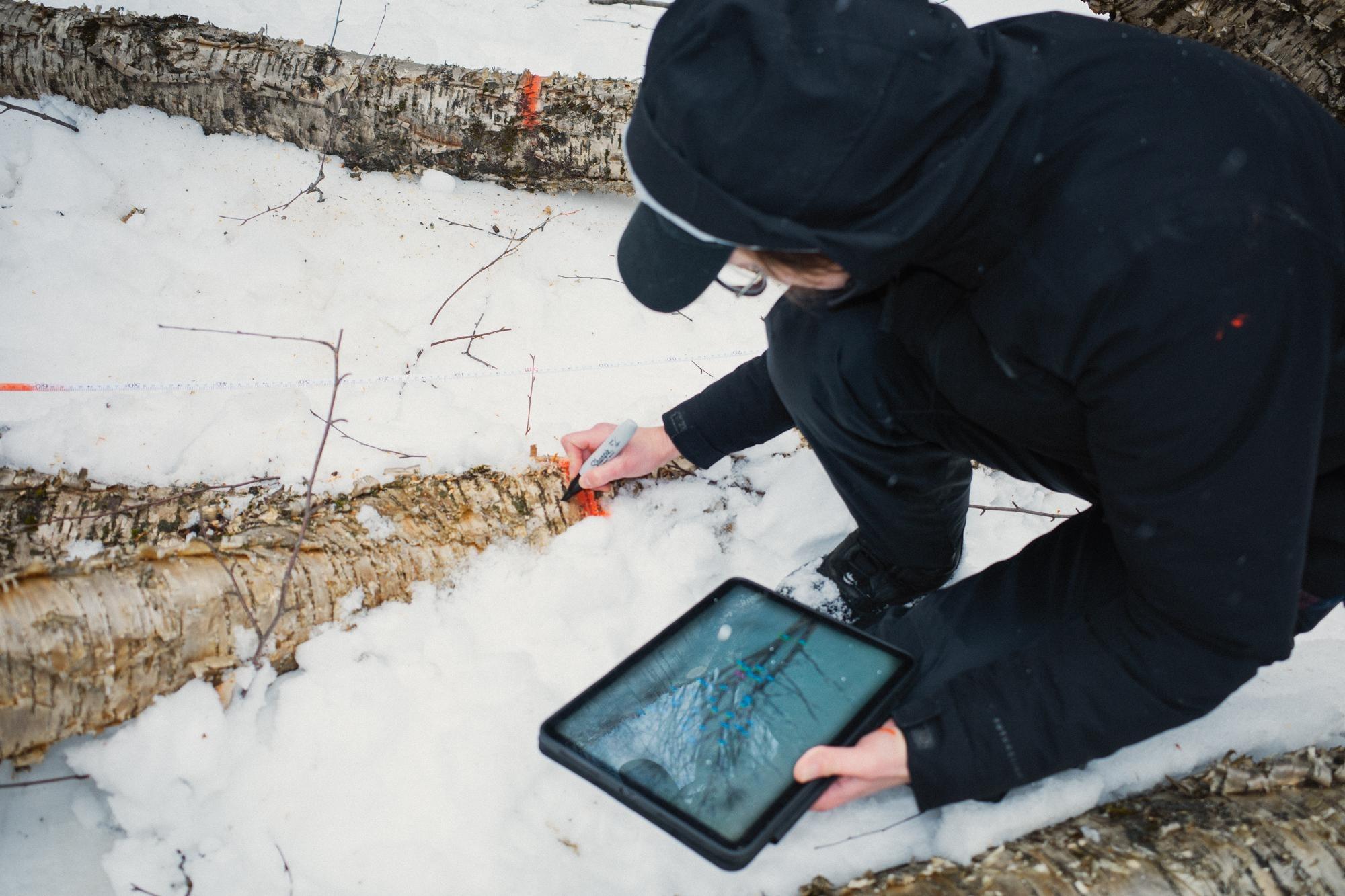 Checking a piece against the digital model