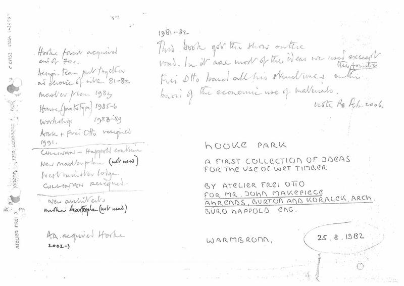 First page of Frei Otto’s First Collection of Ideas for the Use of Wet Timber